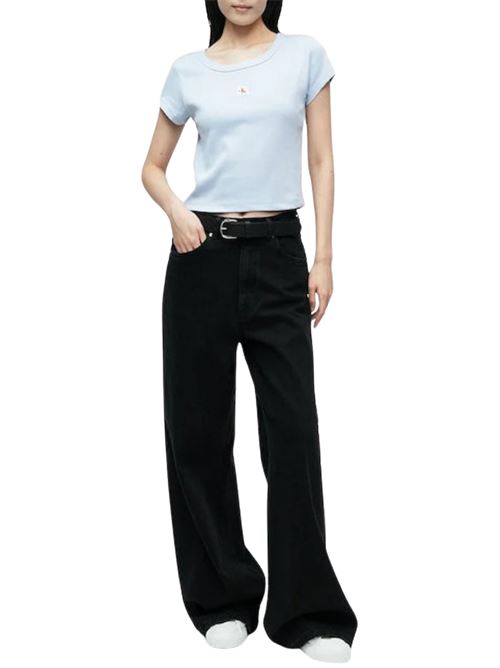 T-shirt crop a costine Calvin Klein Jeans | LV047C200GTKF